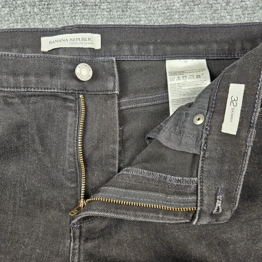 Banana Republic Premium Denim Skinny Jeans Mens Black Stretch RN 54023